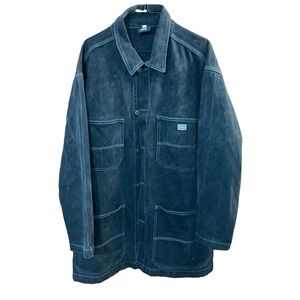 Rollin Hard Chore Jean Jacket Vtg 90s Y2K‎ Mens XL Black Made in USA Rare